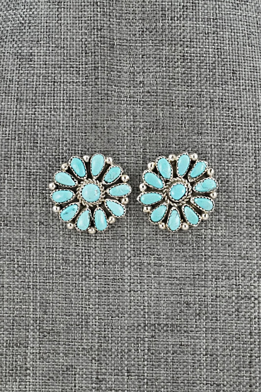 Turquoise & Sterling Silver Earrings - Justina Wilson