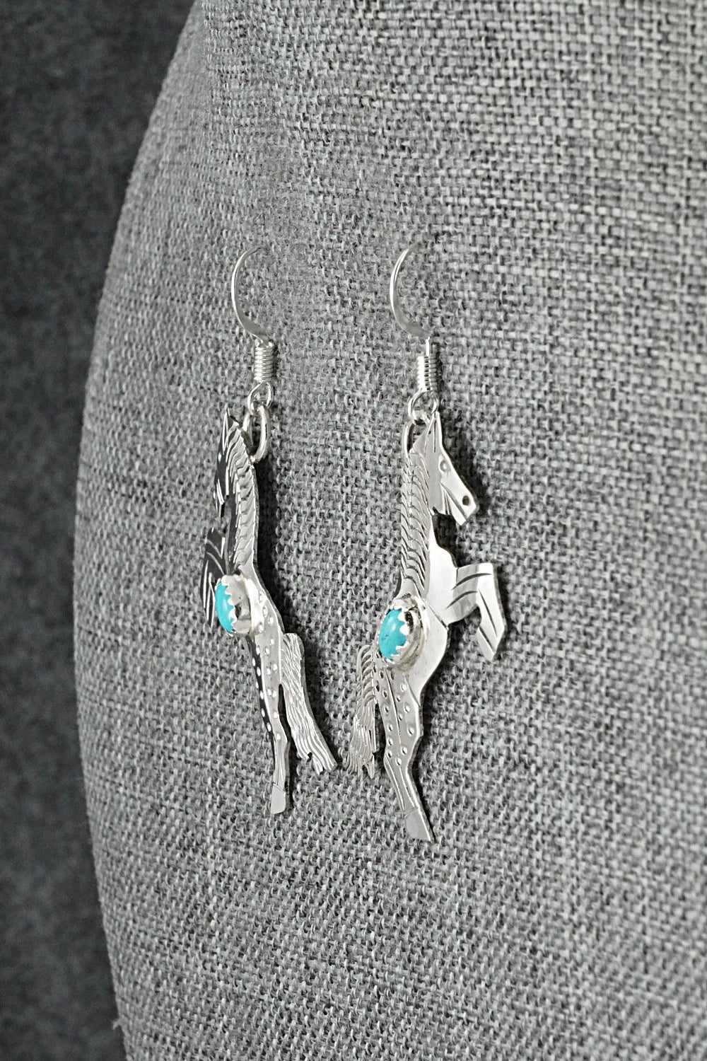 Turquoise & Sterling Silver Earrings - Louise Yazzie