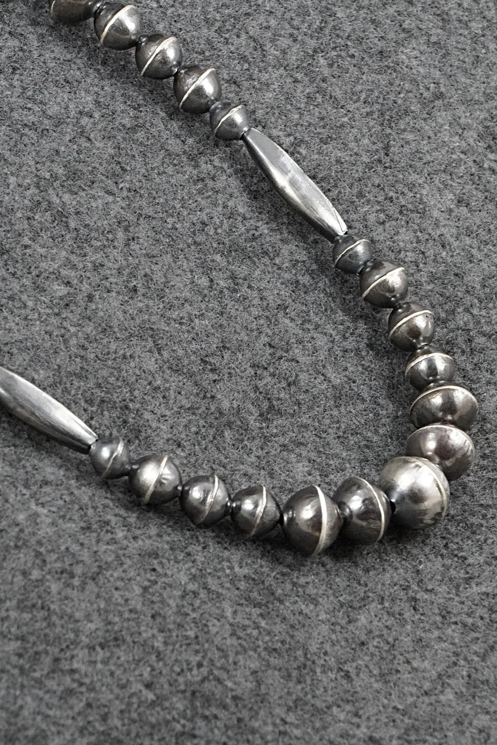 Sterling Silver Navajo Pearl Necklace 24" - Vintage