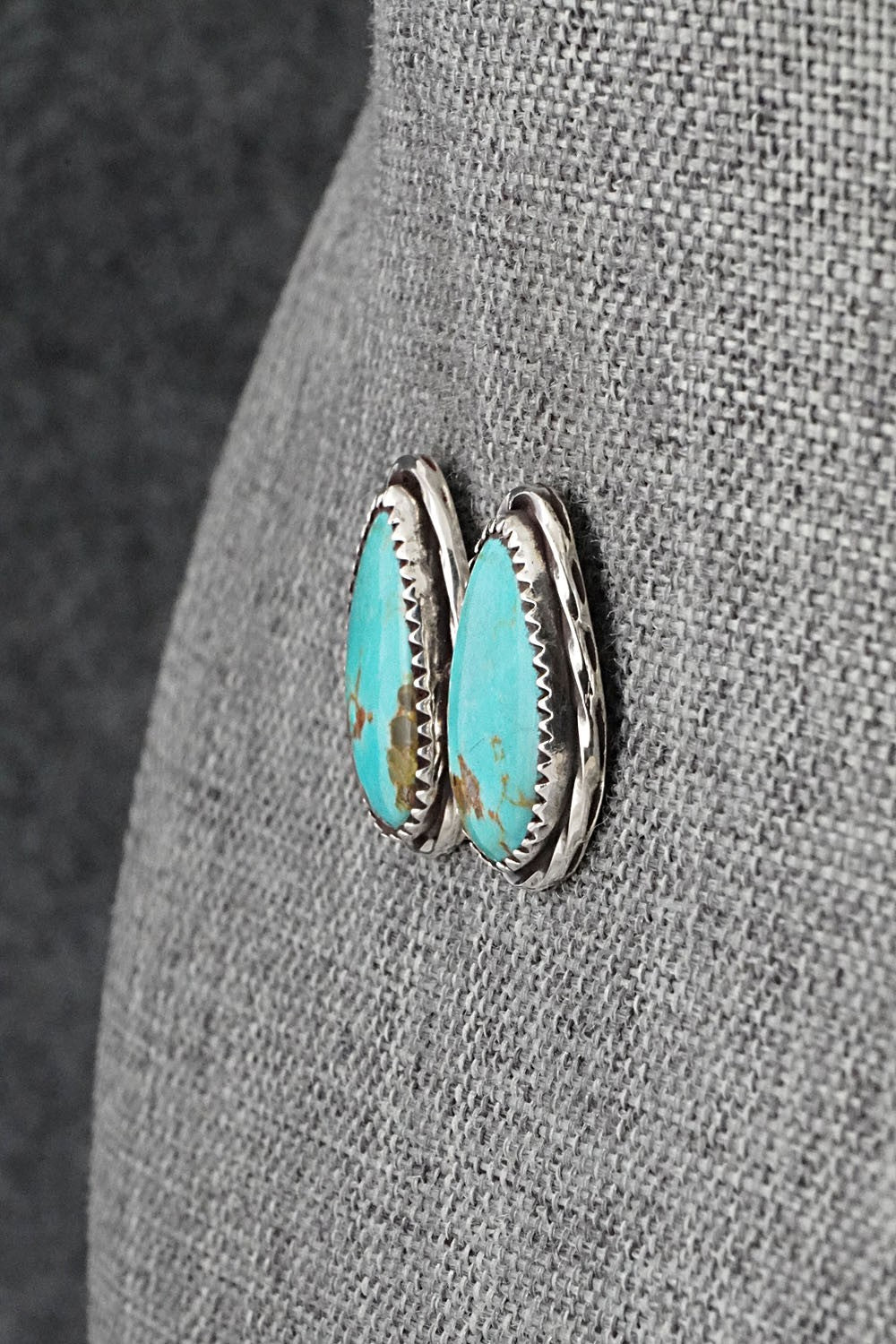 Turquoise & Sterling Silver Earrings - Ernest Hawthorne
