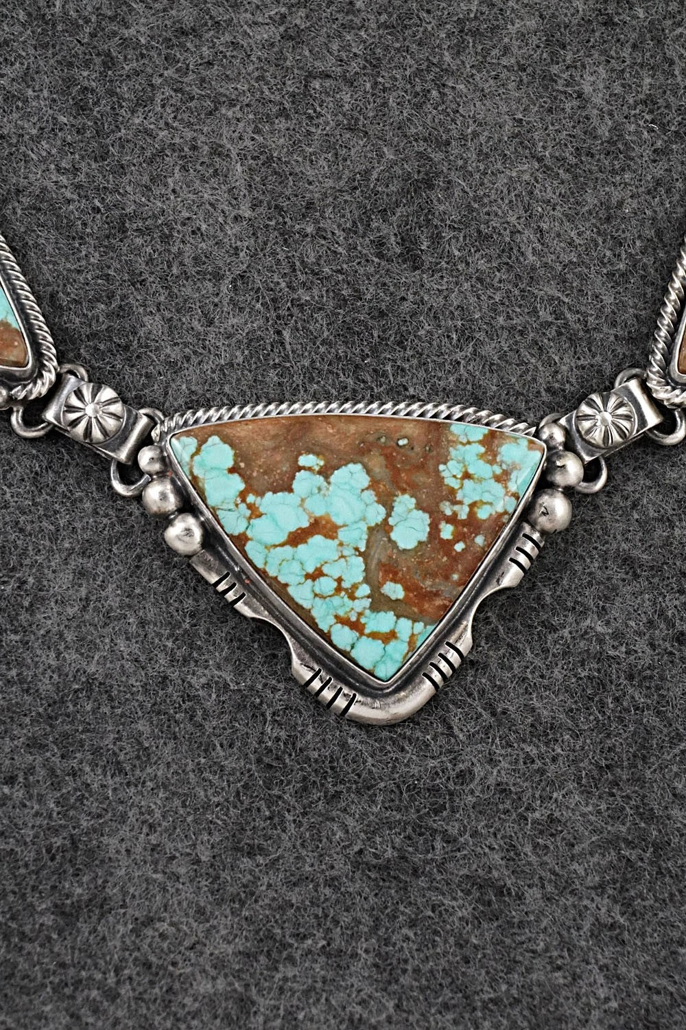 Turquoise & Sterling Silver Necklace and Earrings Set - Paul Livingston