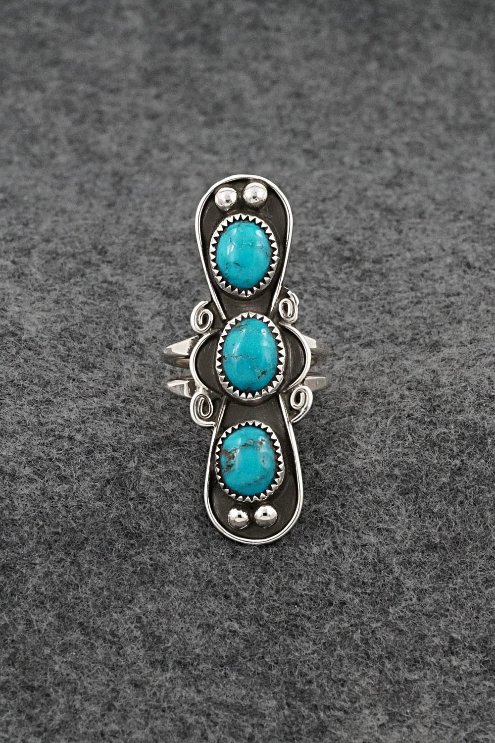Turquoise & Sterling Silver Ring - Priscilla Reeder - Size 7