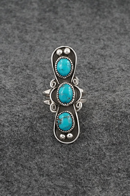 Turquoise & Sterling Silver Ring - Priscilla Reeder - Size 7