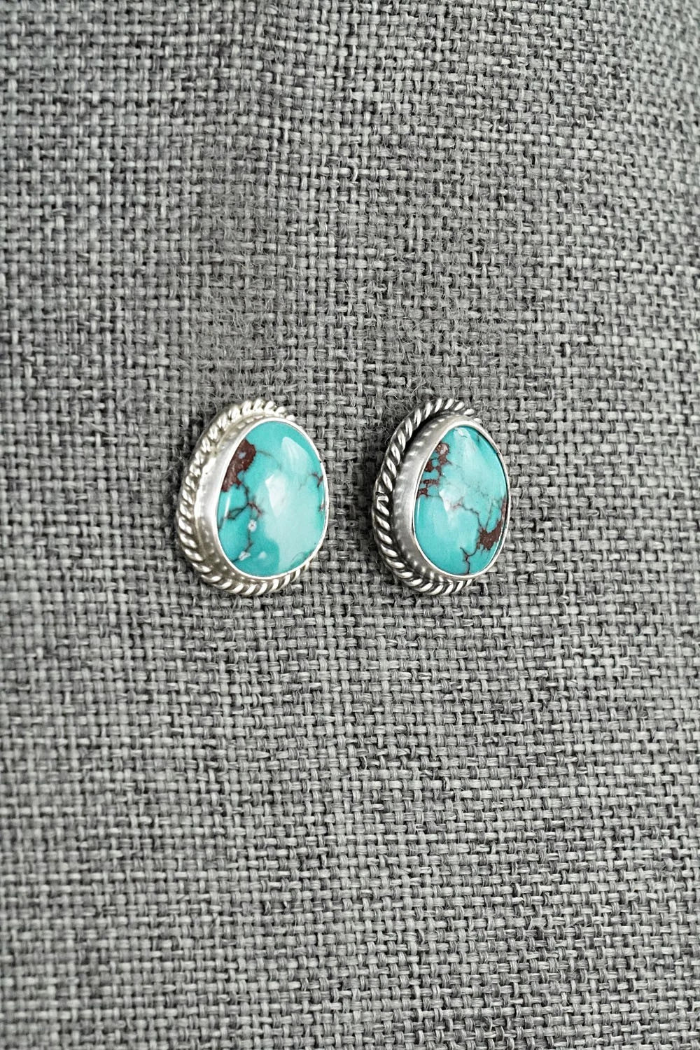 Turquoise & Sterling Silver Earrings - Eugene Gruber