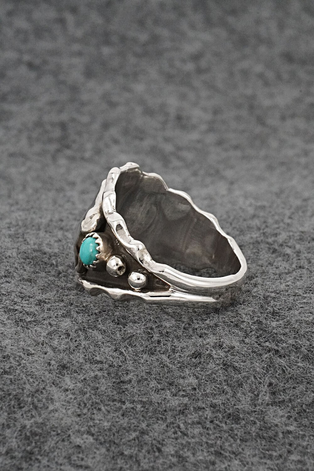 Turquoise & Sterling Silver Ring - Genevieve Francisco - Size 13
