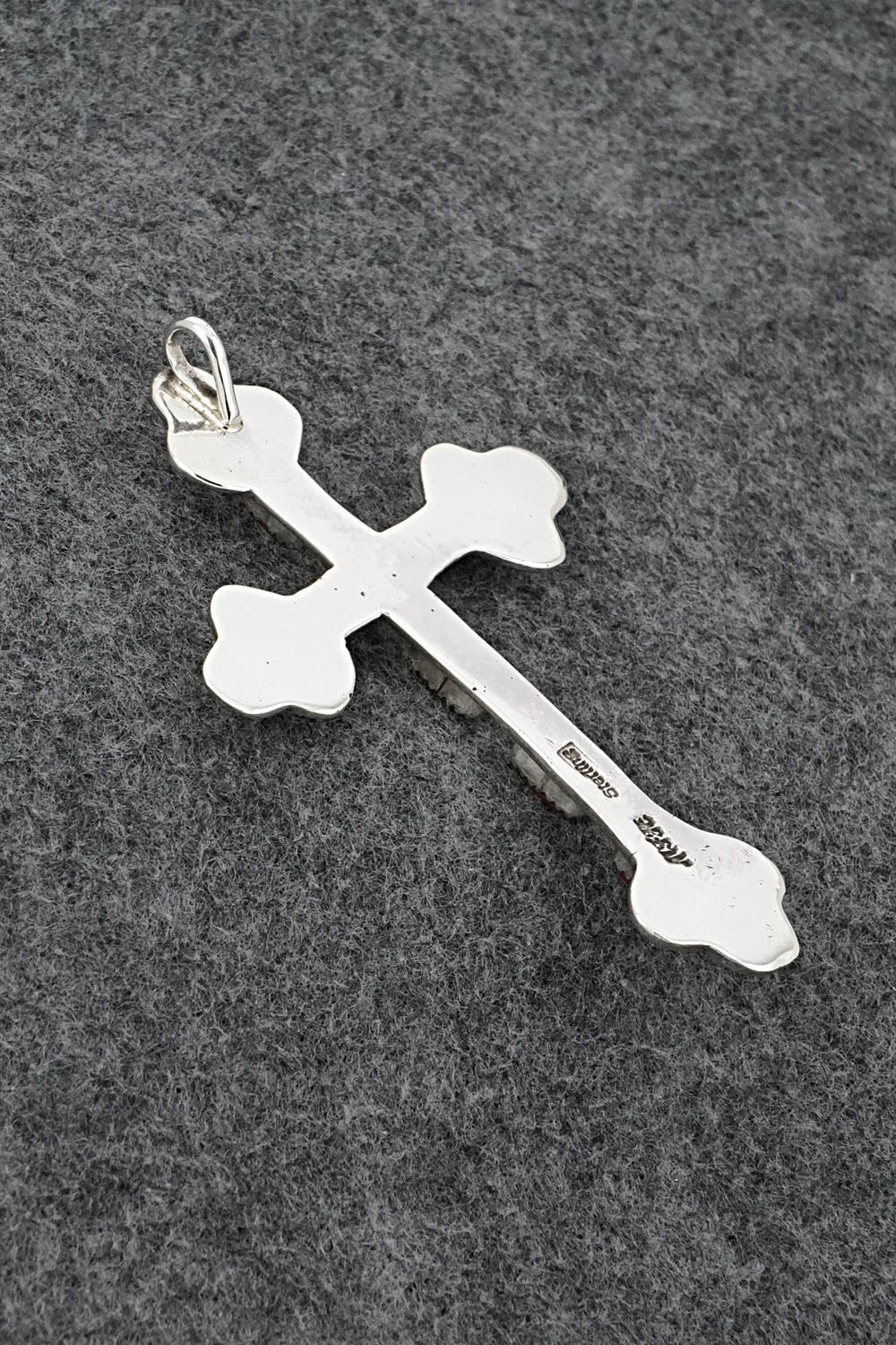 Coral & Sterling Silver Pendant - Murray Hannaweeka