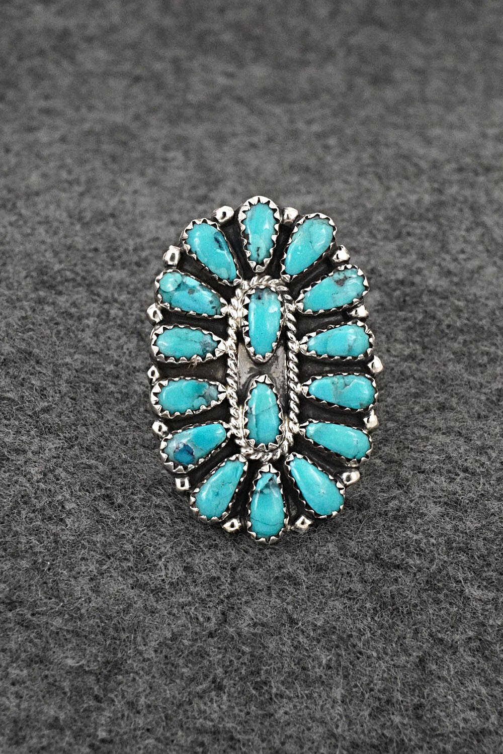 Turquoise & Sterling Silver Ring - Zeita Begay - Size 7.75