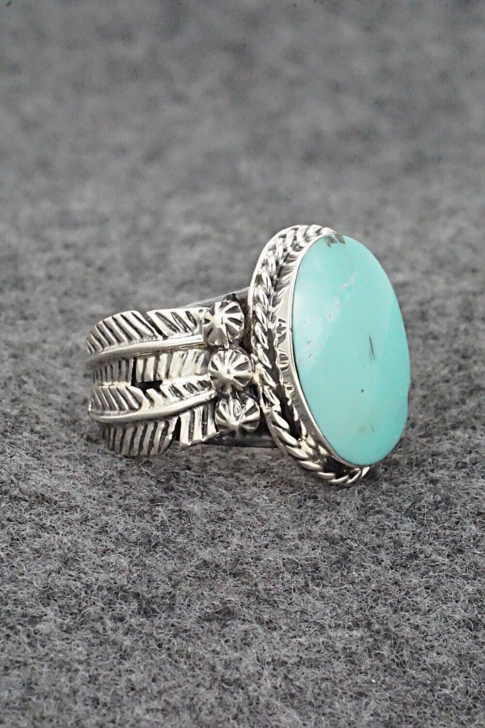 Turquoise & Sterling Silver Ring - Grace Kenneth - Size 9