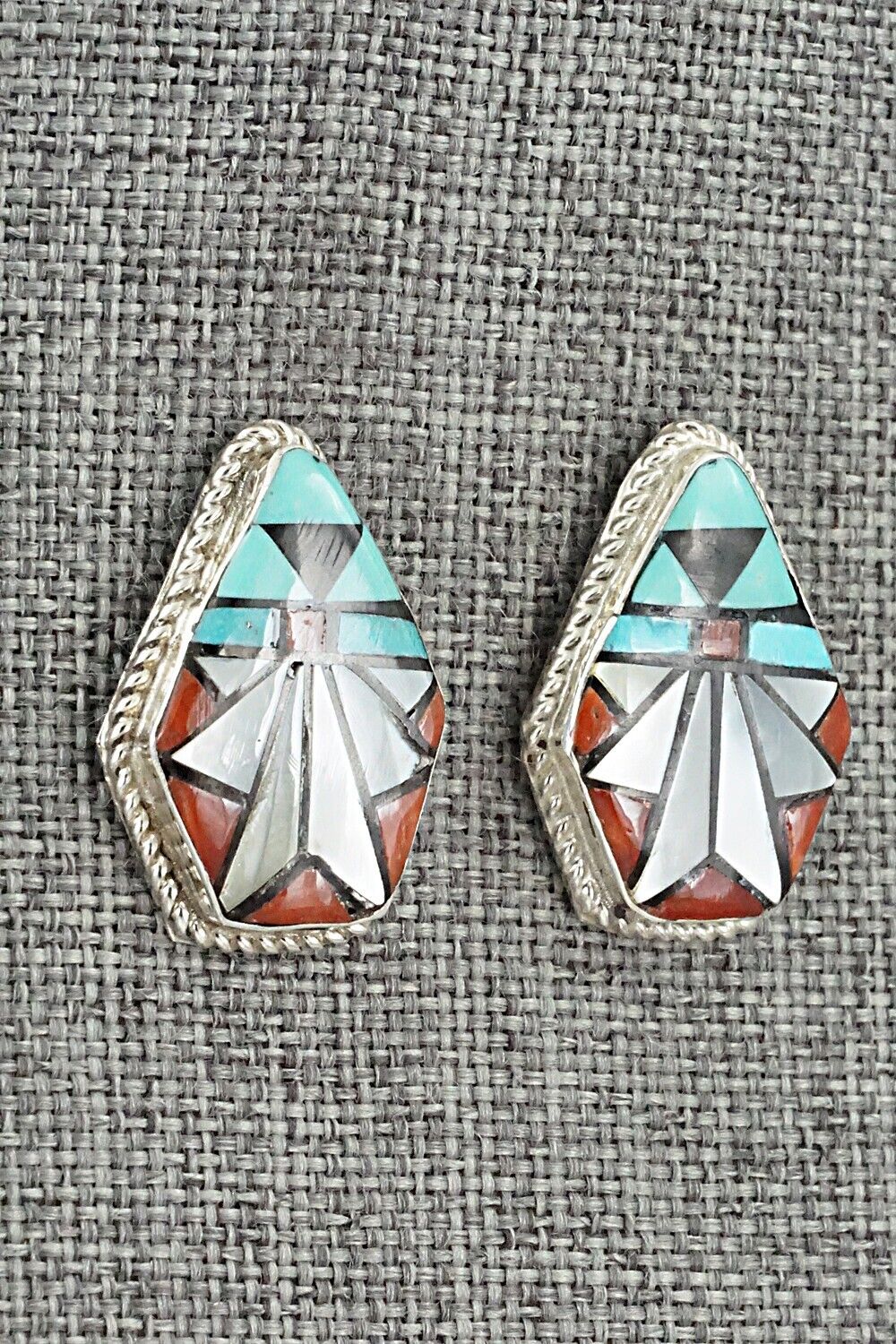 Multi-Stone Inlay & Sterling Silver Earrings - Ola Eriacho