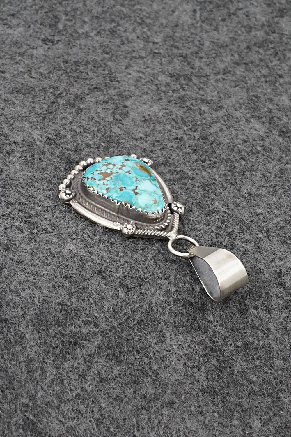 Turquoise & Sterling Silver Pendant - Leslie Nez