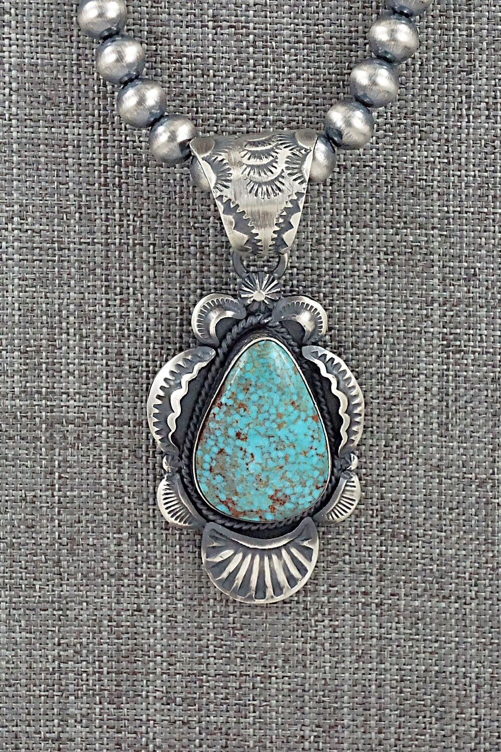 Turquoise & Sterling Silver Necklace - Gilbert Tom