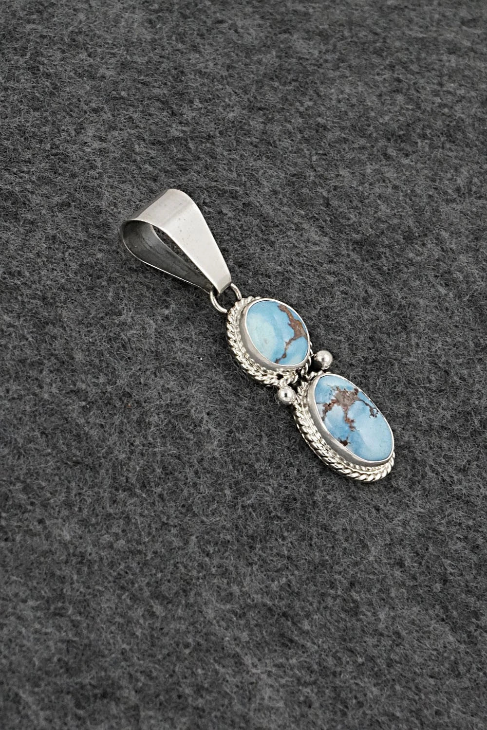 Turquoise & Sterling Silver Pendant - Eugene Gruber