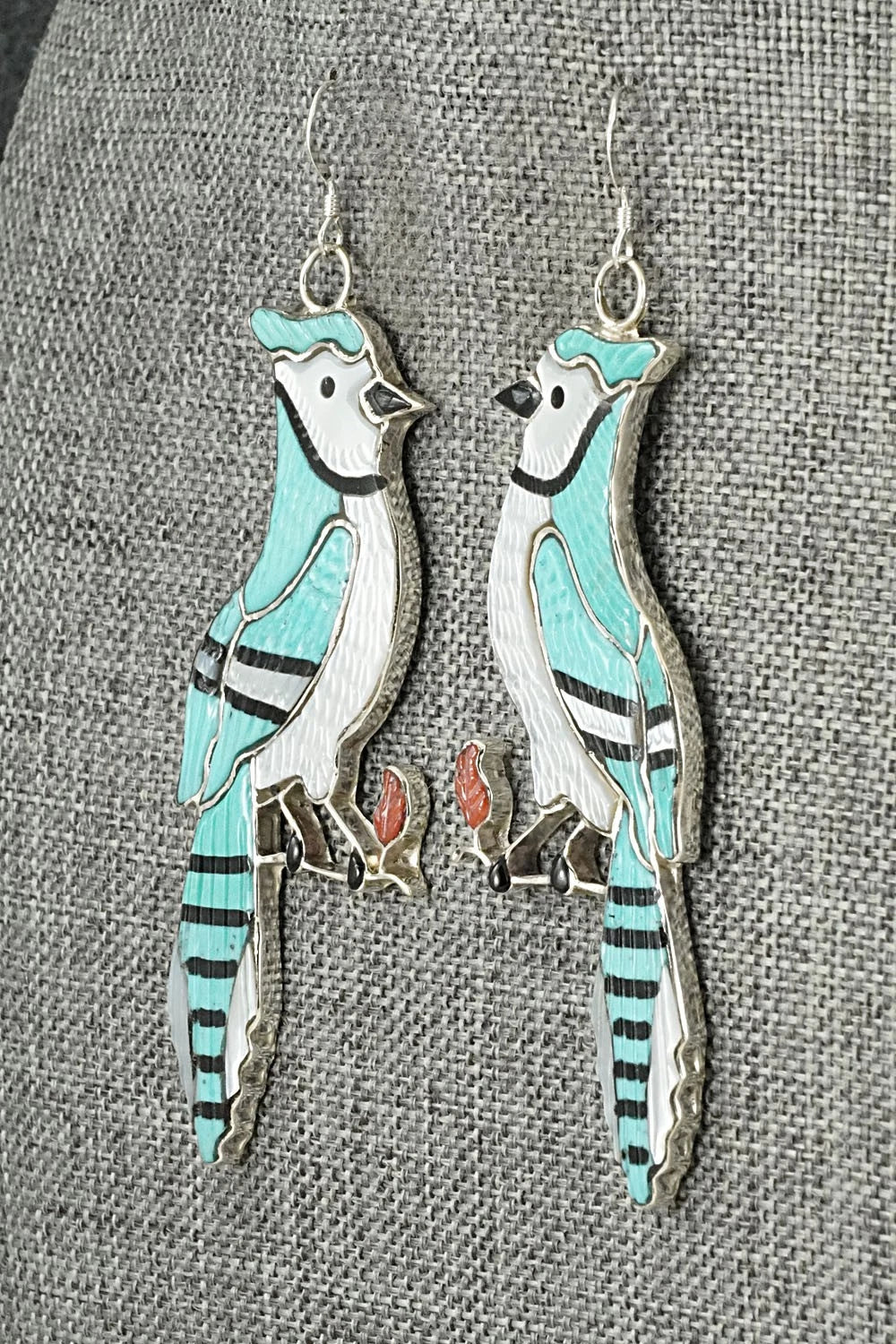 Multi-Stone Inlay & Sterling Silver Earrings - Antrea Lonjose