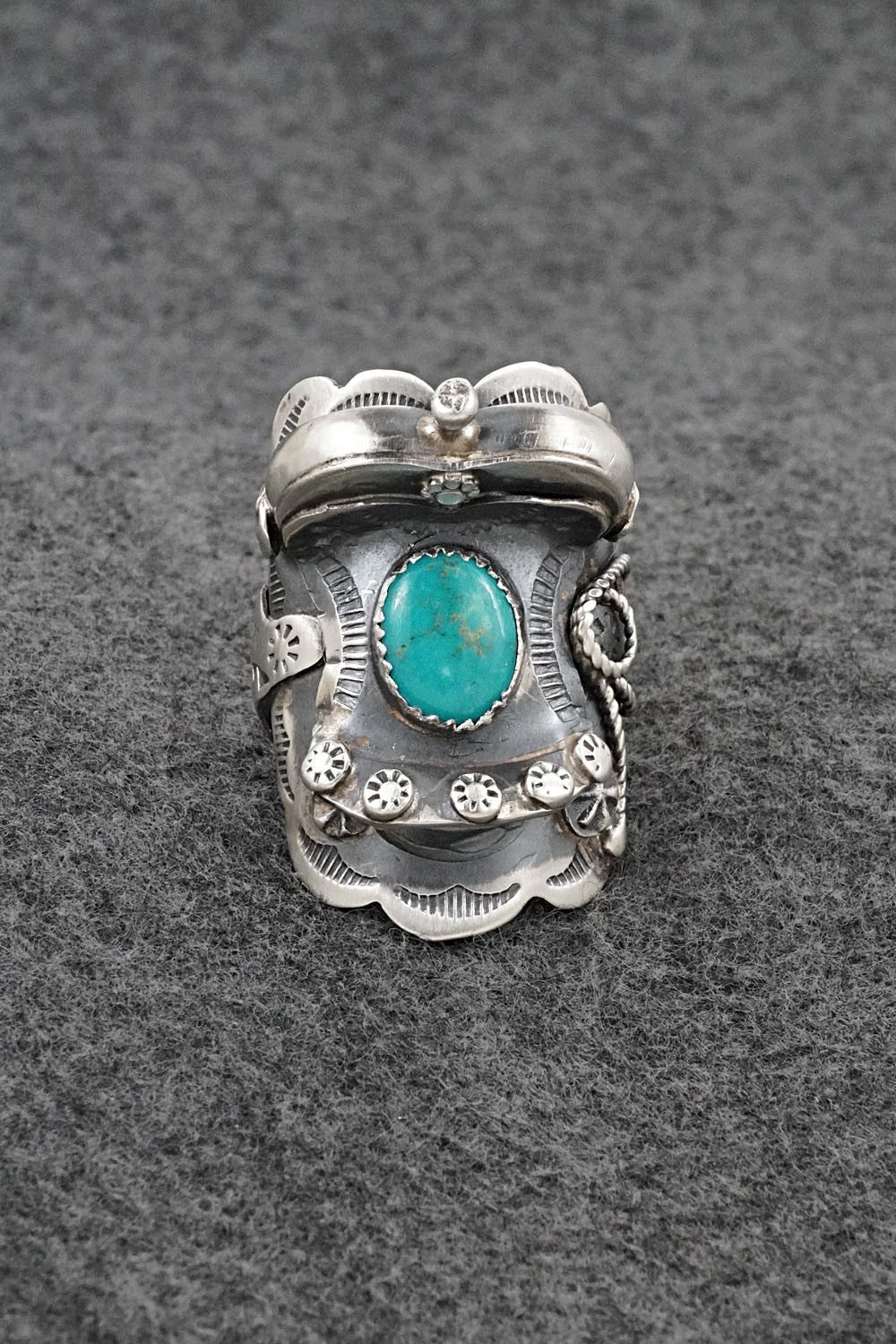 Turquoise & Sterling Silver Ring - Tim Yazzie - Size 10.5