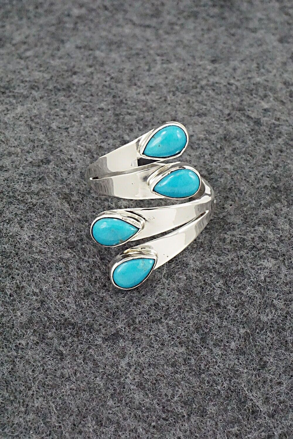 Turquoise & Sterling Silver Ring - Thomas Yazzie - Size 8.5