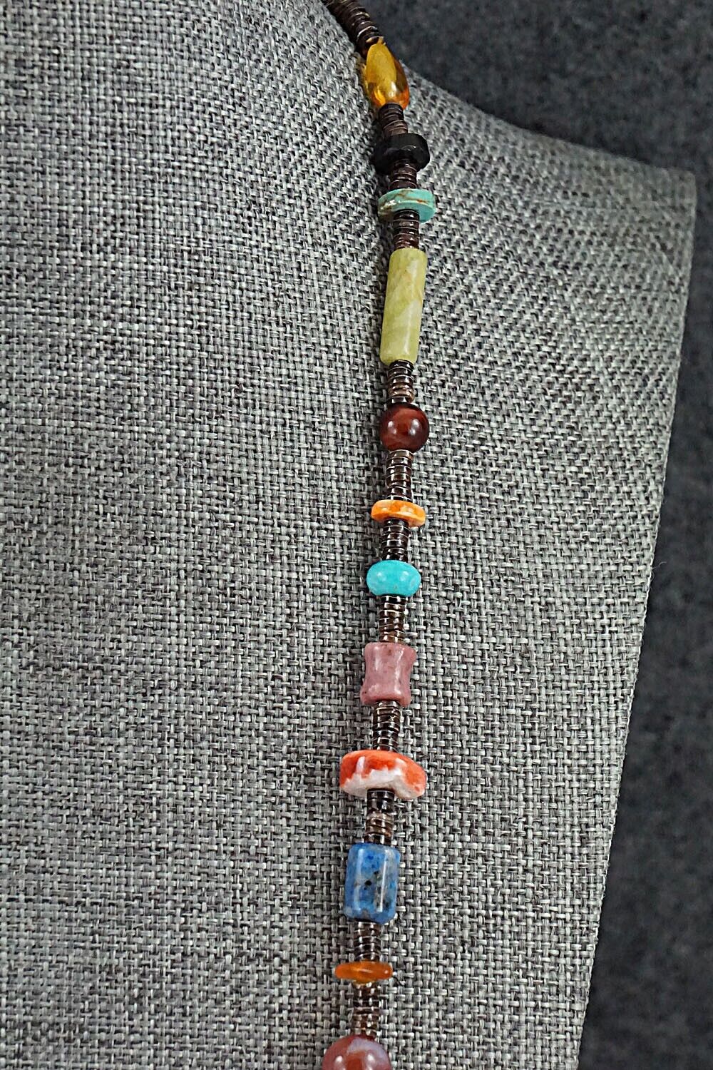 Multi-Stone and Sterling Silver Necklace - Helen Tsosie