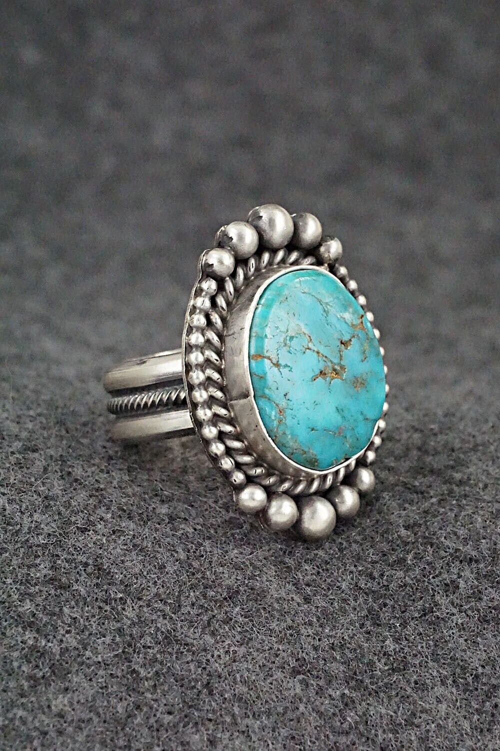 Turquoise & Sterling Silver Ring - Michael Calladitto - Size 8