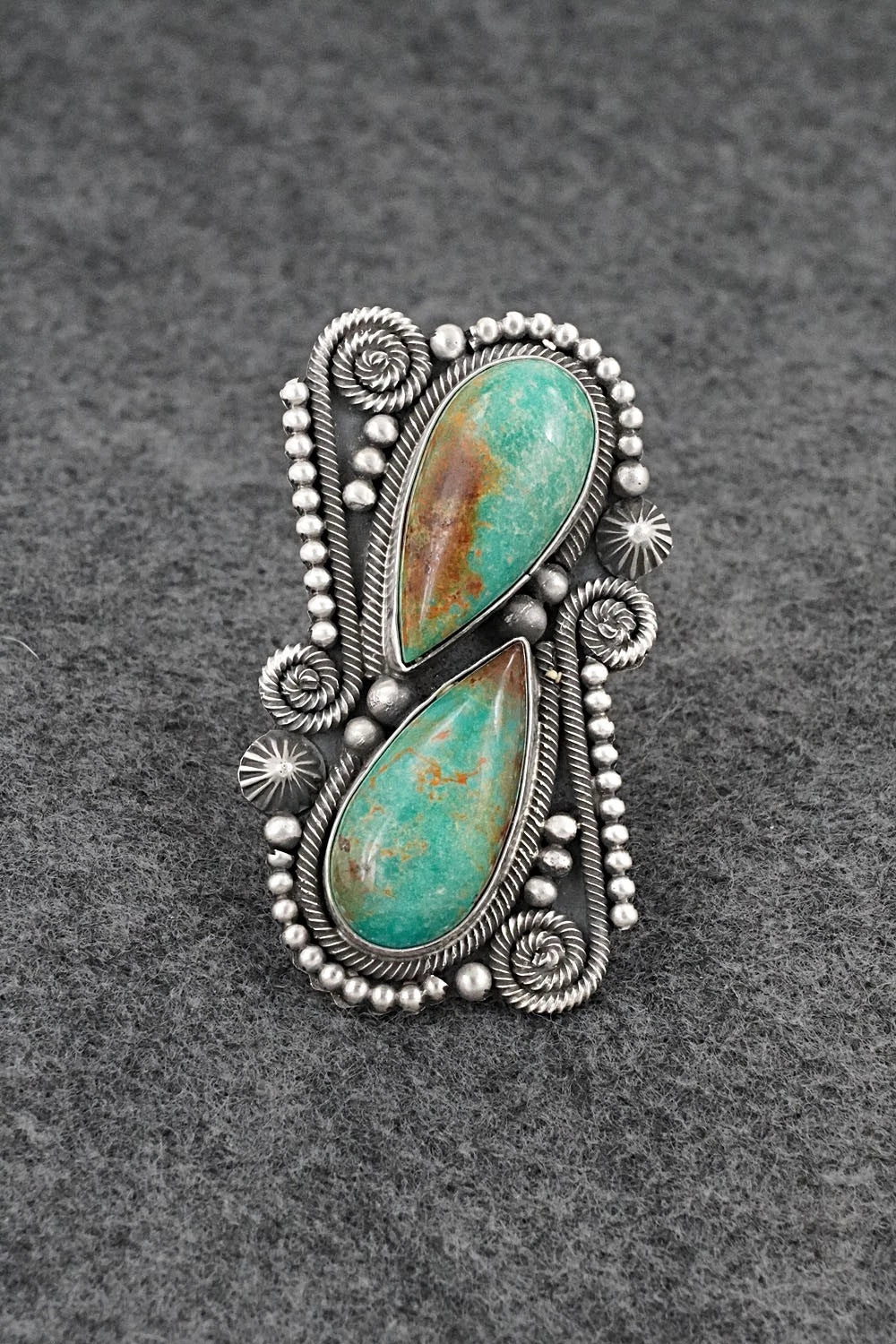 Turquoise & Sterling Silver Ring - Michael Calladitto - Size 8