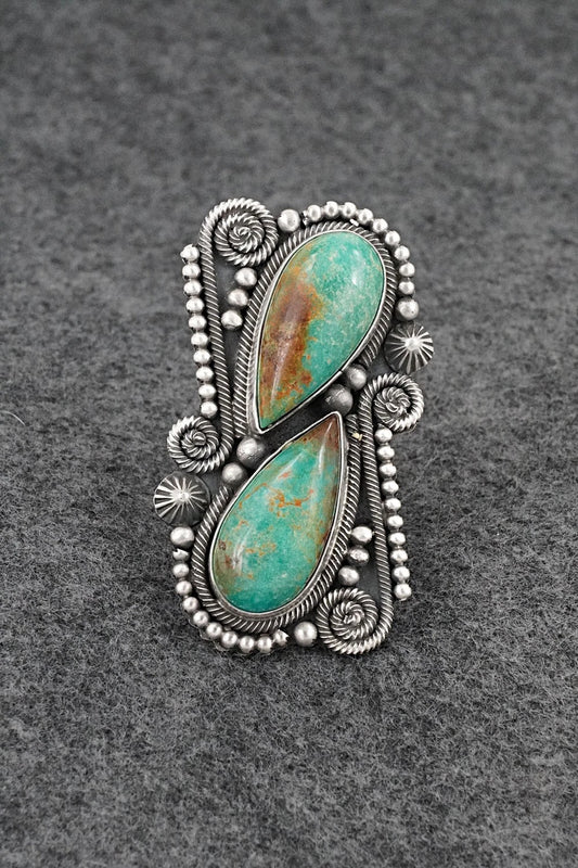 Turquoise & Sterling Silver Ring - Michael Calladitto - Size 8