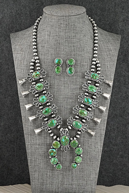 Turquoise & Sterling Silver Squash Blossom Set - Darrin Livingston
