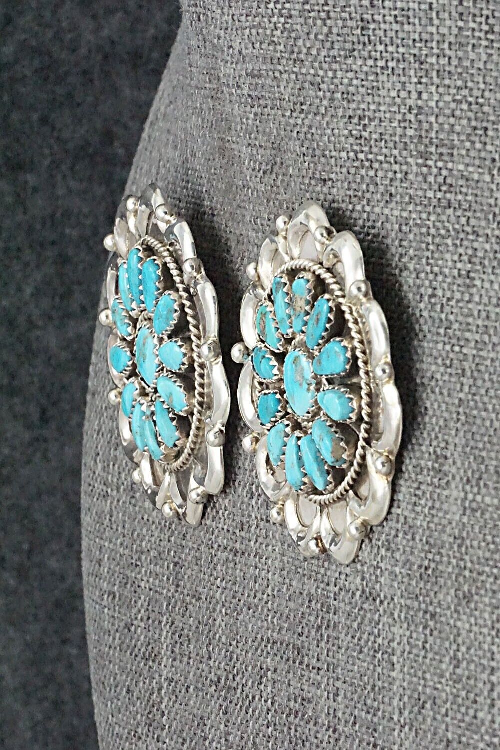 Turquoise & Sterling Silver Earrings - Justina Wilson