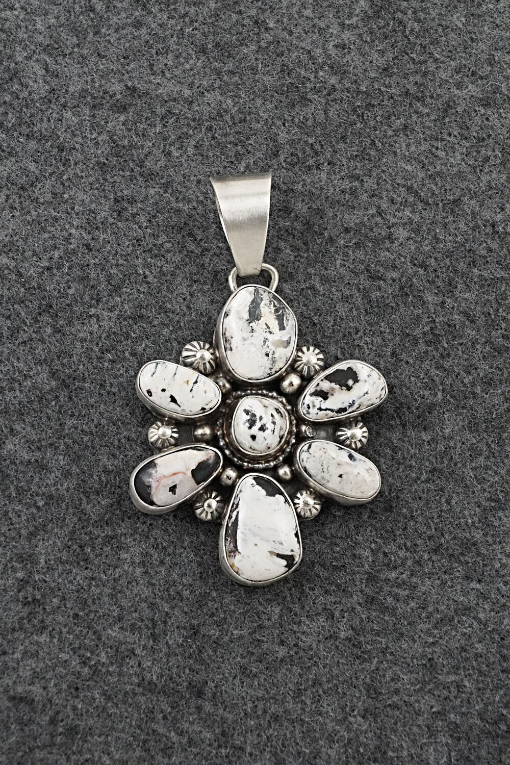 White Buffalo & Sterling Silver Pendant - Kathleen Livingston
