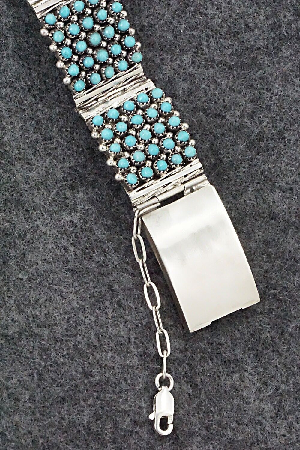 Turquoise & Sterling Silver Link Bracelet - Stephen Haloo