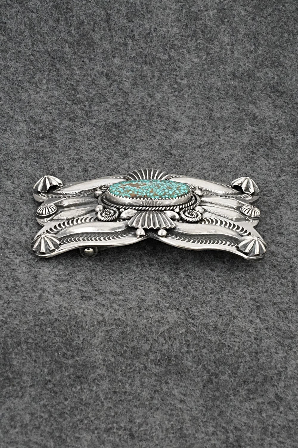 Turquoise & Sterling Silver Belt Buckle - Delbert Gordon