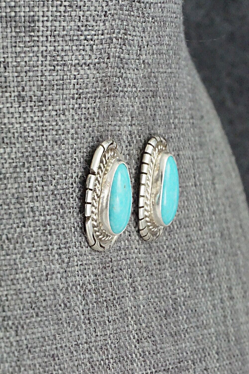 Turquoise & Sterling Silver Earrings - Peggy Skeets