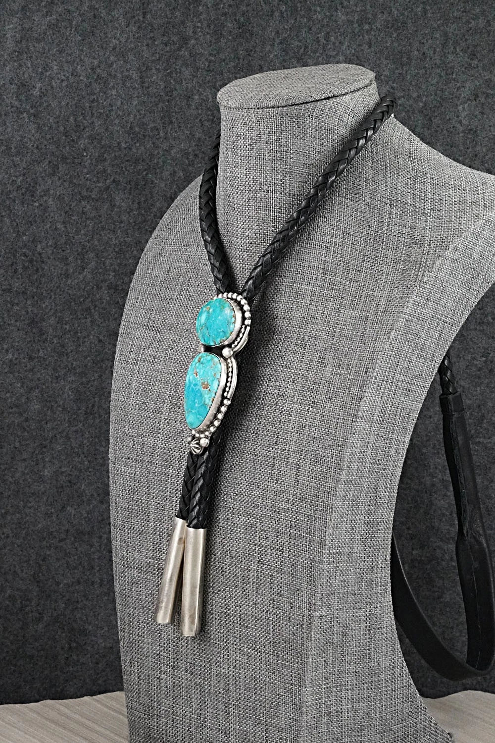 Turquoise & Sterling Silver Bolo Tie - Darrin Livingston
