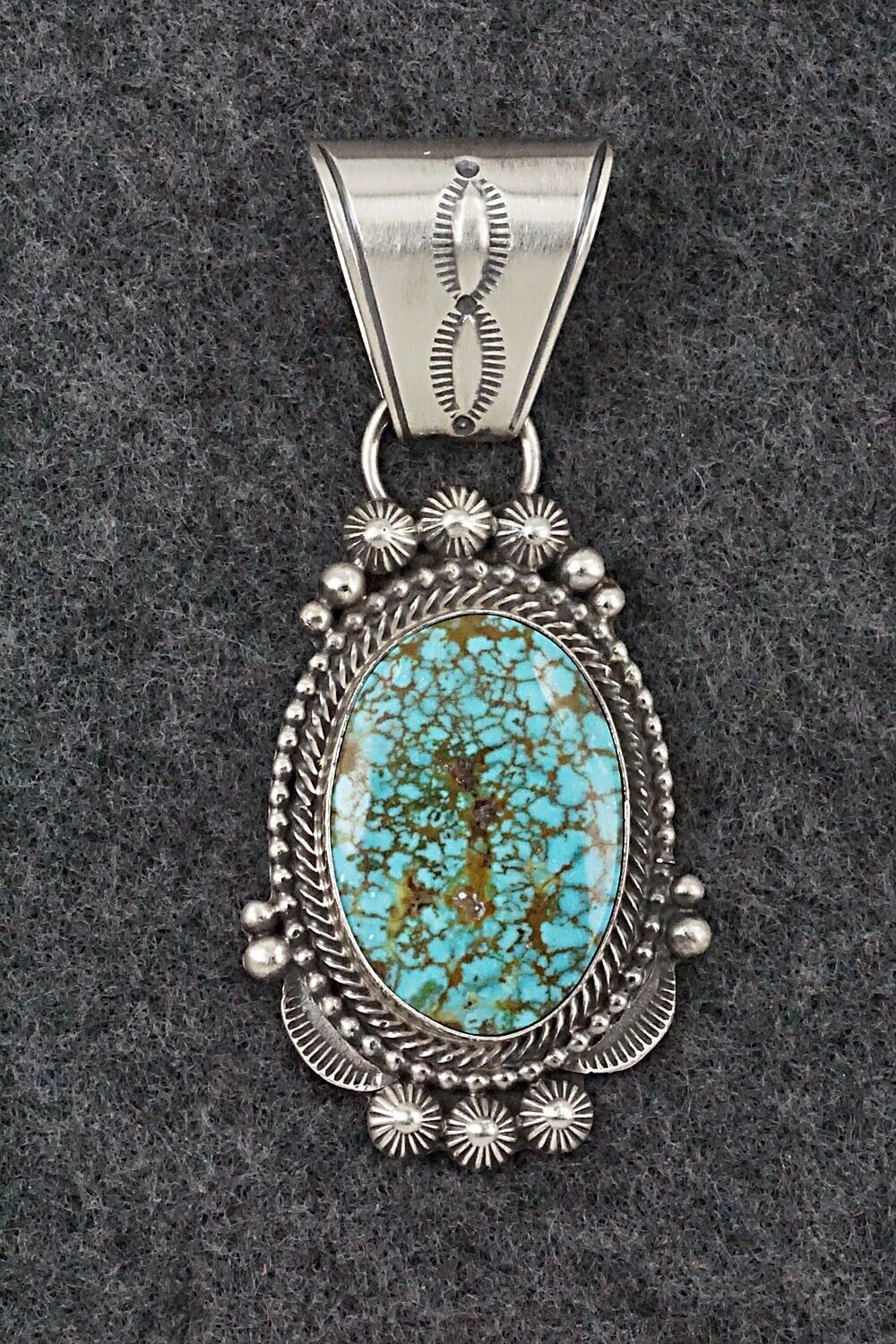 Turquoise & Sterling Silver Pendant - Tom Lewis