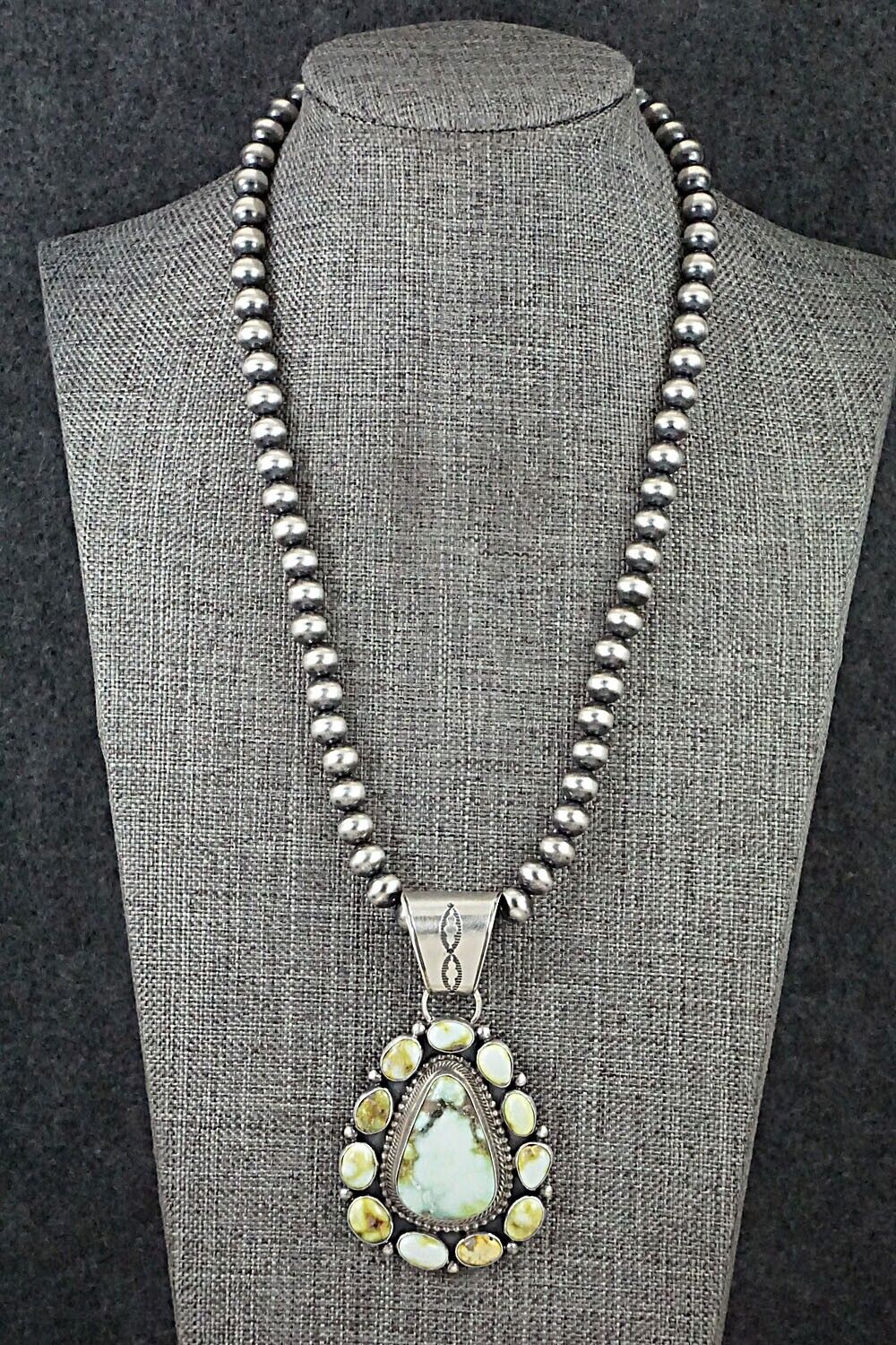 Turquoise & Sterling Silver Necklace - Tom Lewis