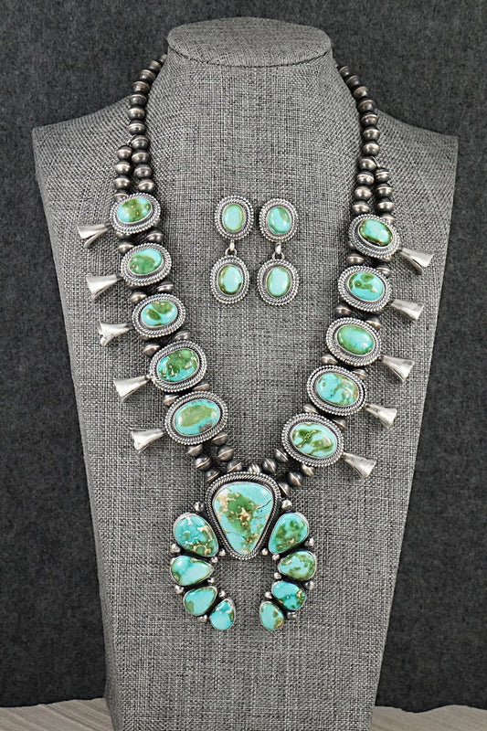 Turquoise & Sterling Silver Squash Blossom Set - Darrin Livingston
