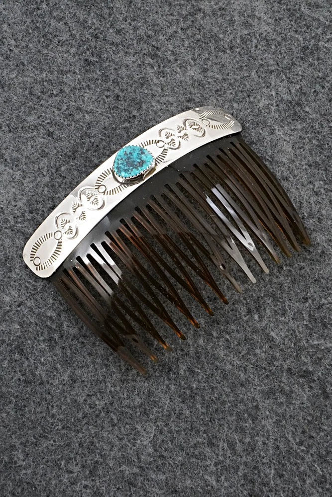 Turquoise & Sterling Silver Hair Combs - Joann Silver