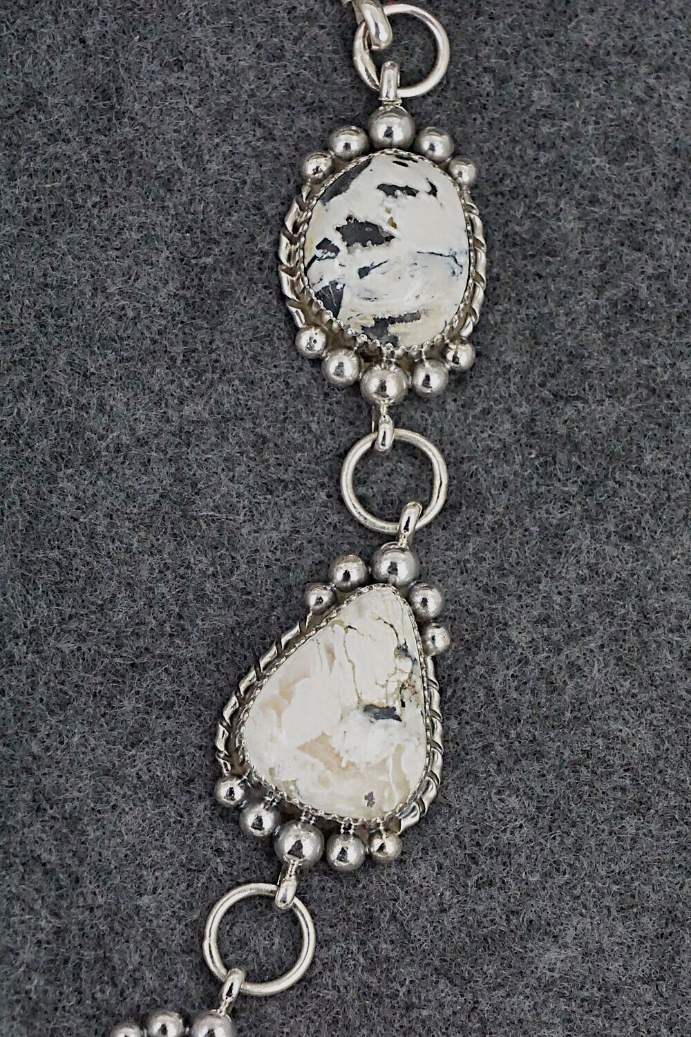 White Buffalo & Sterling Silver Necklace & Earrings Set - Alvin Joe