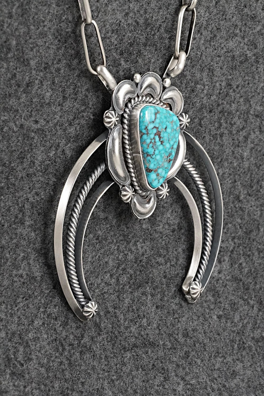 Turquoise & Sterling Silver Necklace - Raymond Delgarito