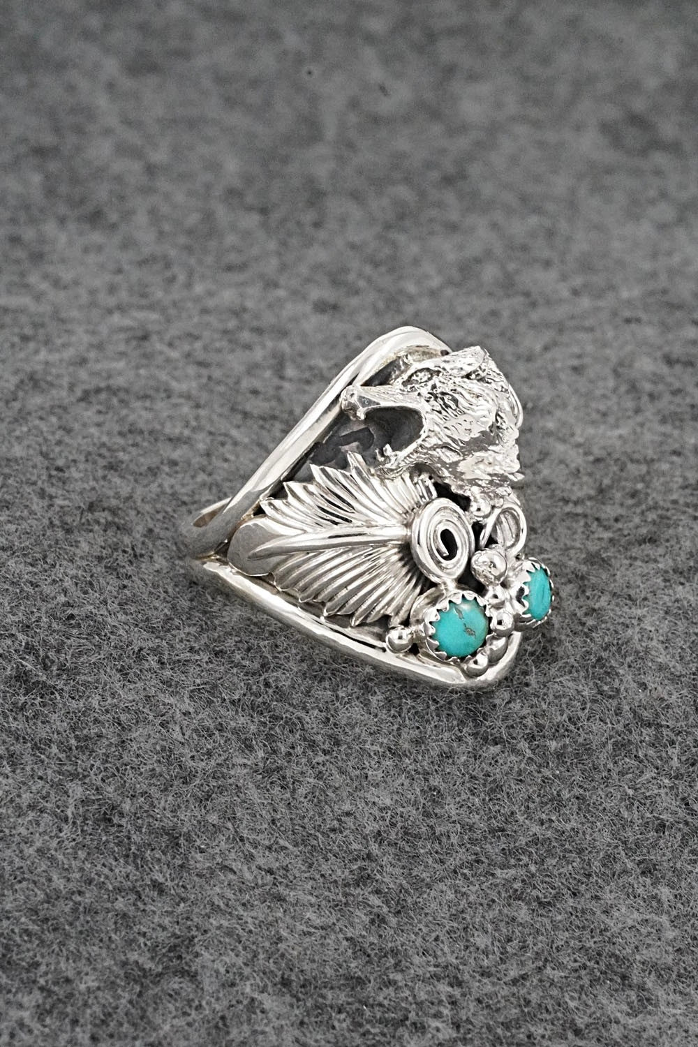 Turquoise & Sterling Silver Ring - Darrell Morgan - Size 14