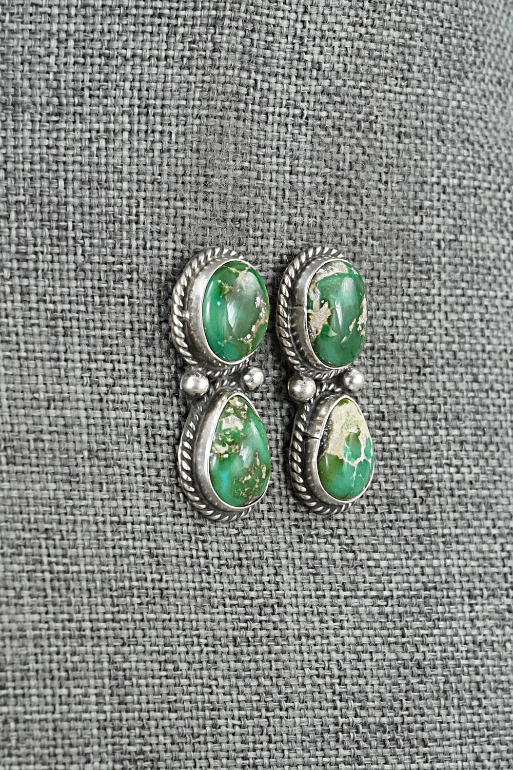 Turquoise & Sterling Silver Earrings - Eugene Gruber