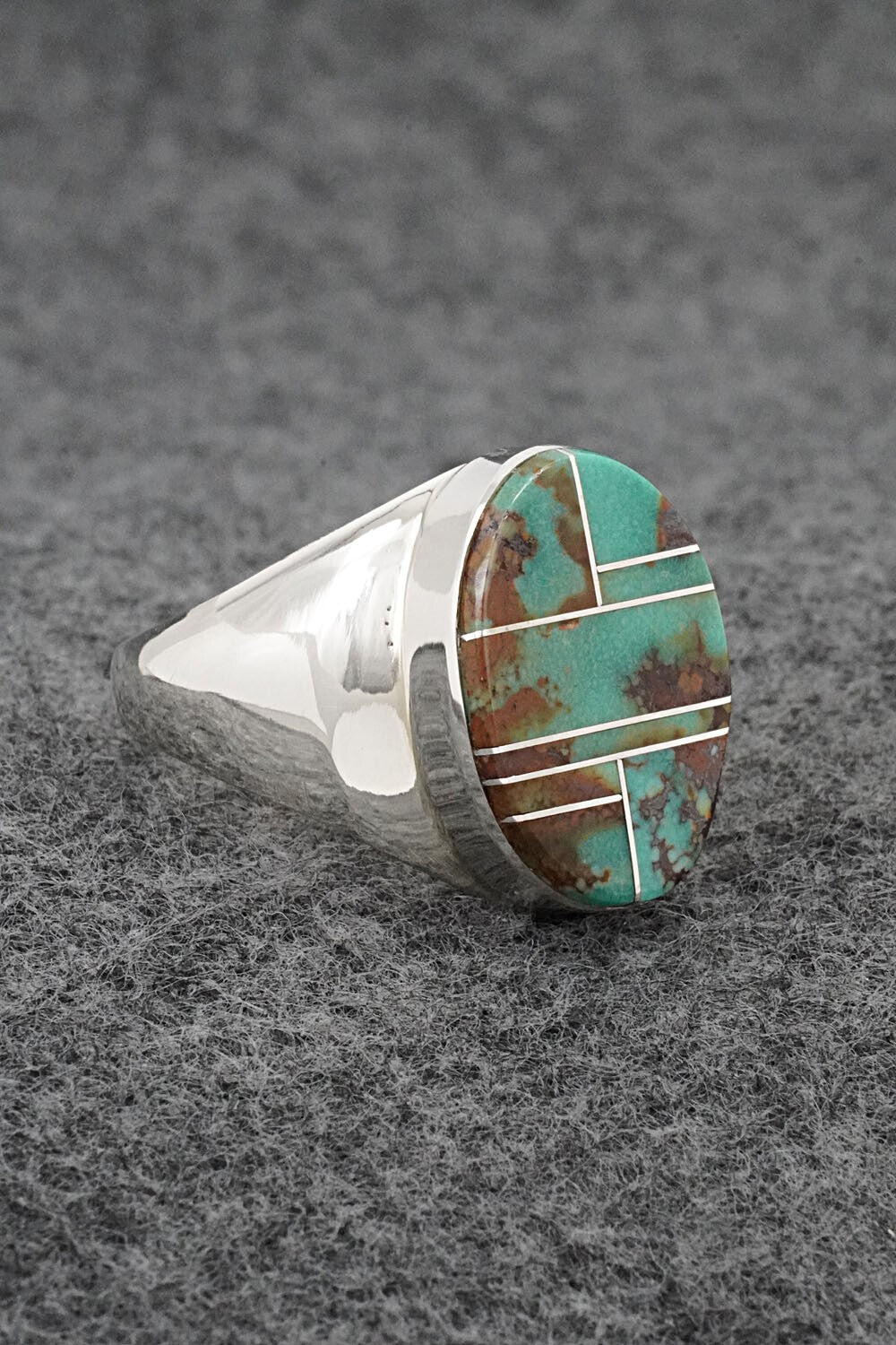 Turquoise & Sterling Silver Ring - Wilbert Gray - Size 11