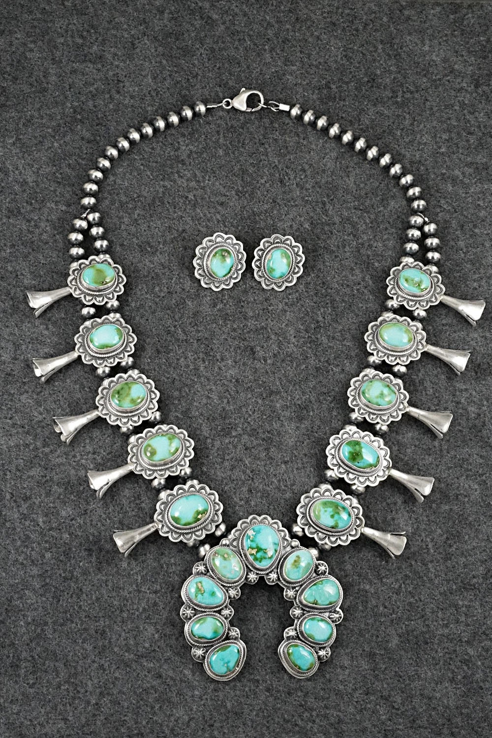 Turquoise & Sterling Silver Squash Blossom Set - Randy Boyd