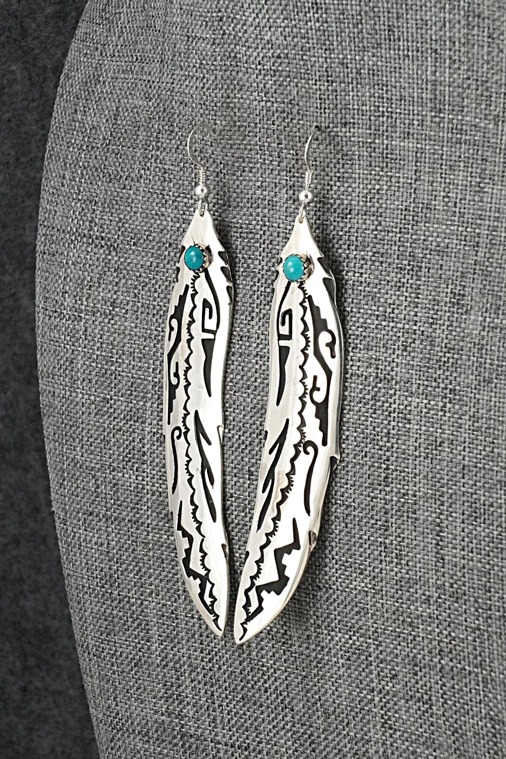 Turquoise & Sterling Silver Earrings - Rosita Singer