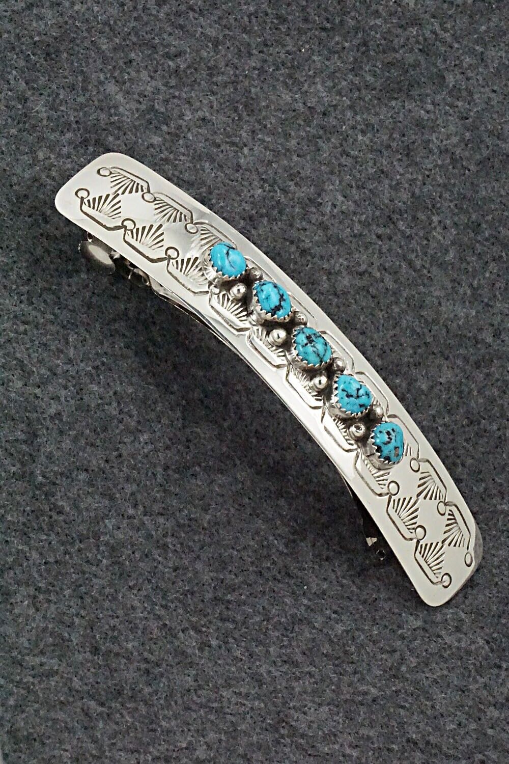 Turquoise & Sterling Silver Hair Barrette - Jolene Begay