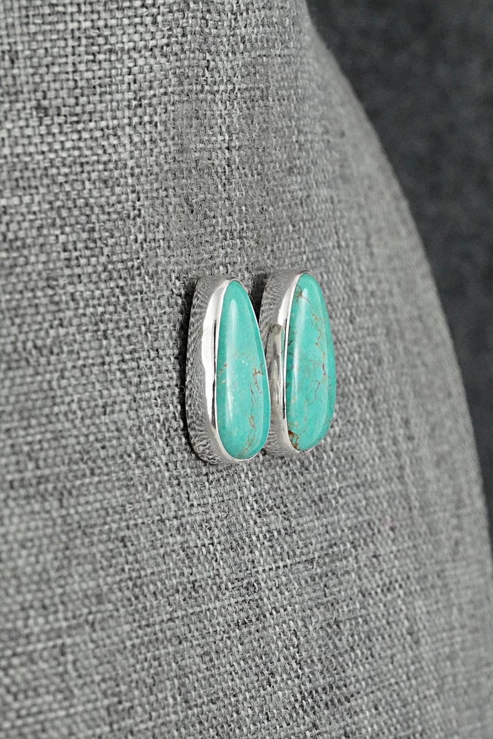 Turquoise & Sterling Silver Earrings - Eugene Gruber