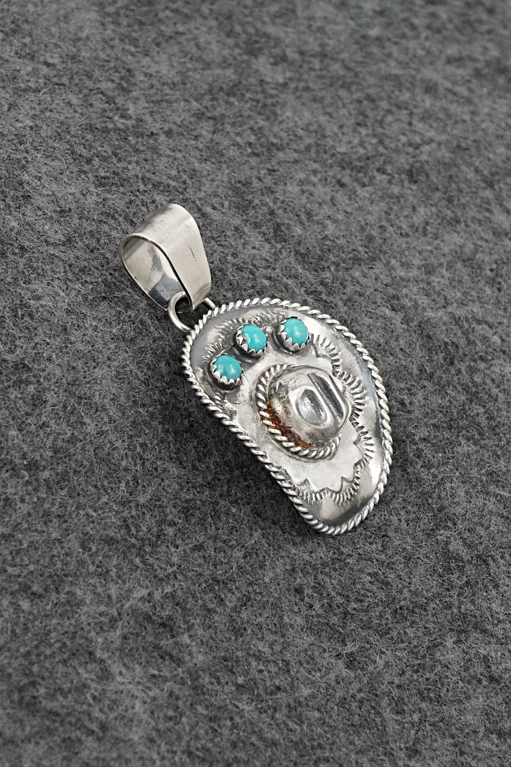 Turquoise & Sterling Silver Pendant - Bobby Platero