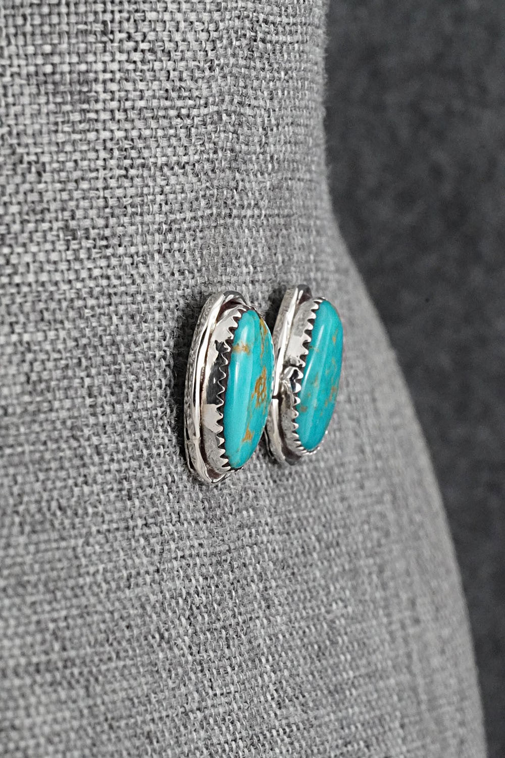 Turquoise & Sterling Silver Earrings - Ernest Hawthorne