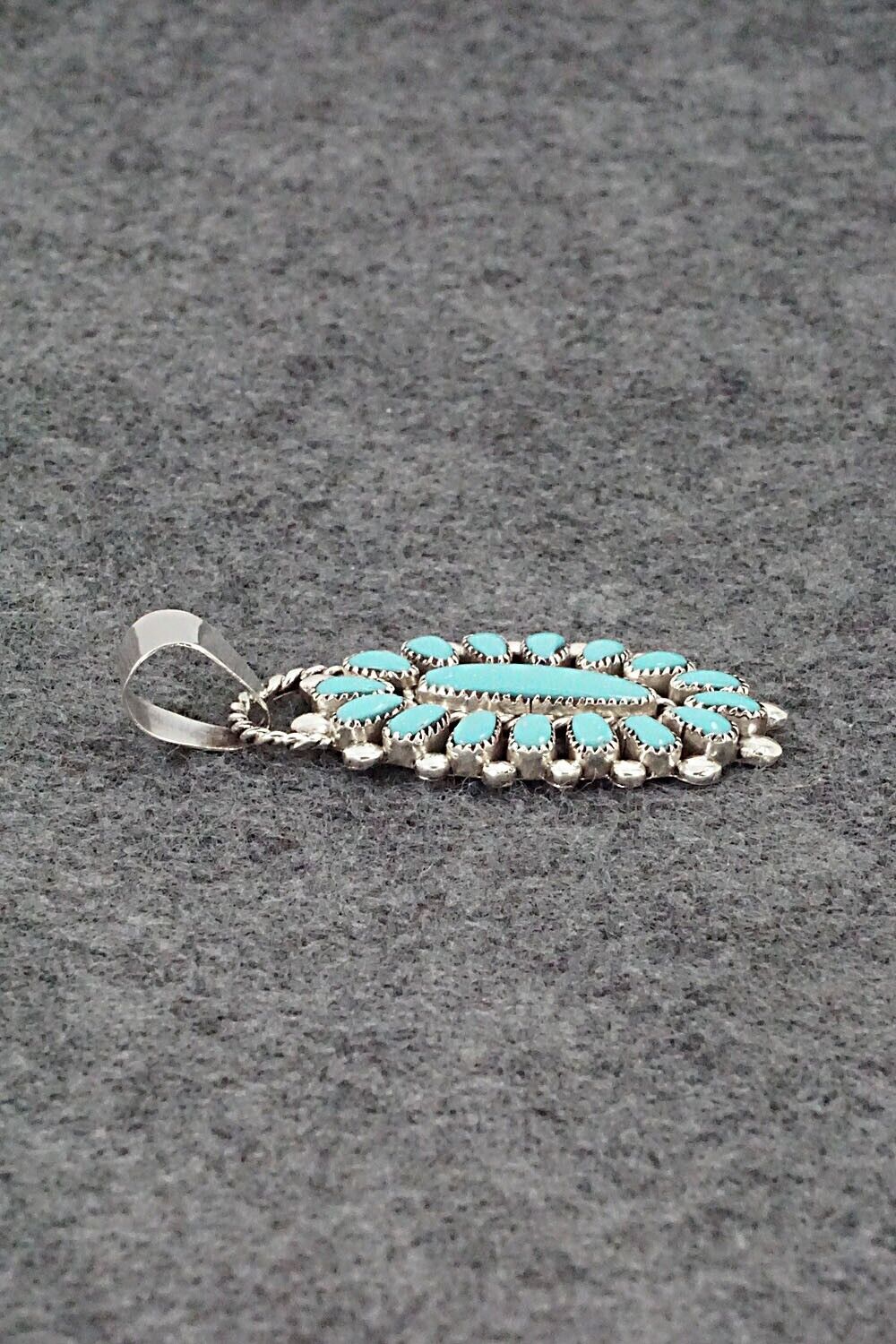 Turquoise & Sterling Silver Pendant - Lorraine Waatsa