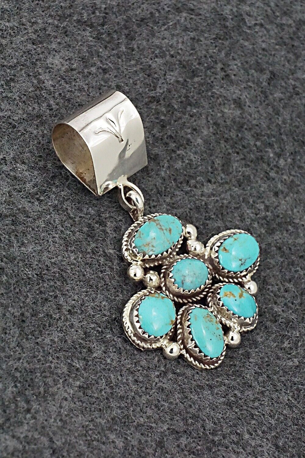 Turquoise & Sterling Silver Pendant - Ernest Hawthorne