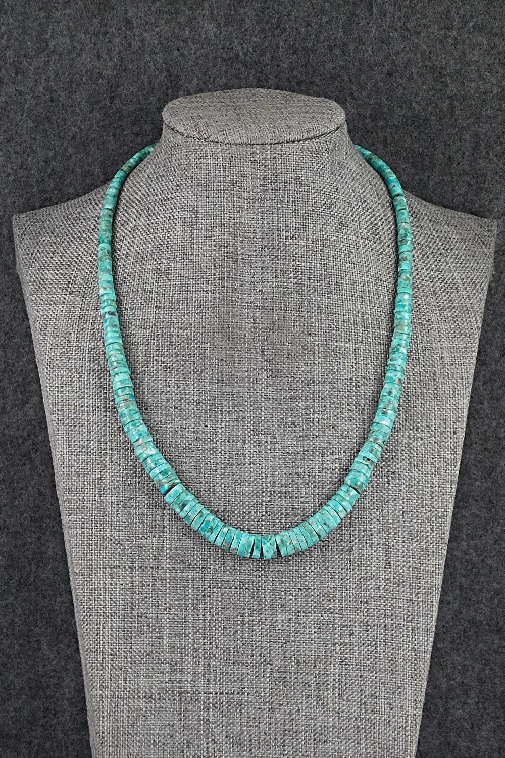 Turquoise & Sterling Silver Necklace 18" - Doreen Jake
