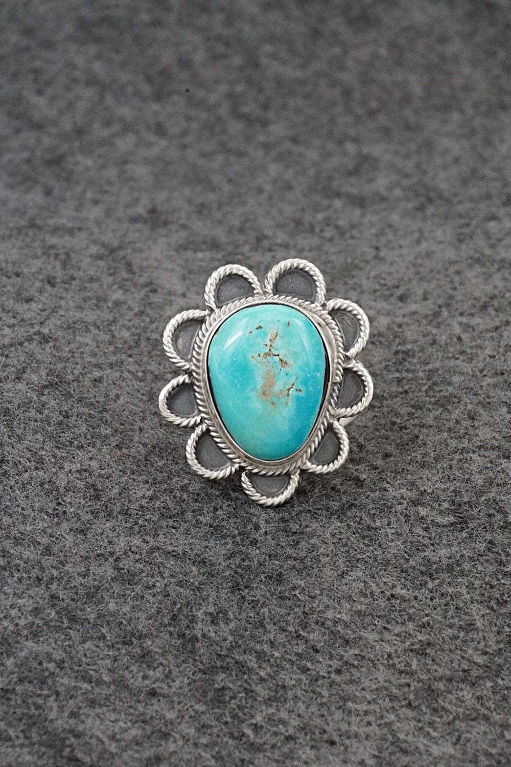 Turquoise & Sterling Silver Ring - Darrin Livingston - Size 9