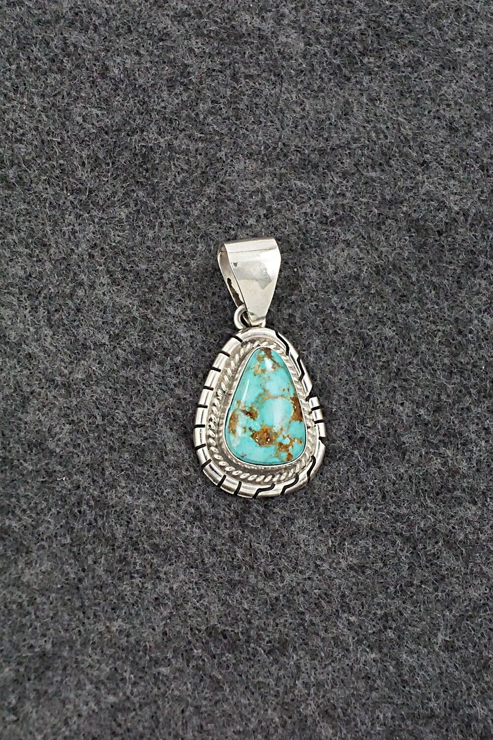 Turquoise & Sterling Silver Pendant - Peggy Skeets